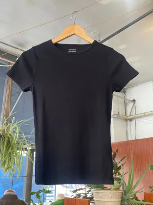 Organic Rib SS T-Shirt- Deep Black