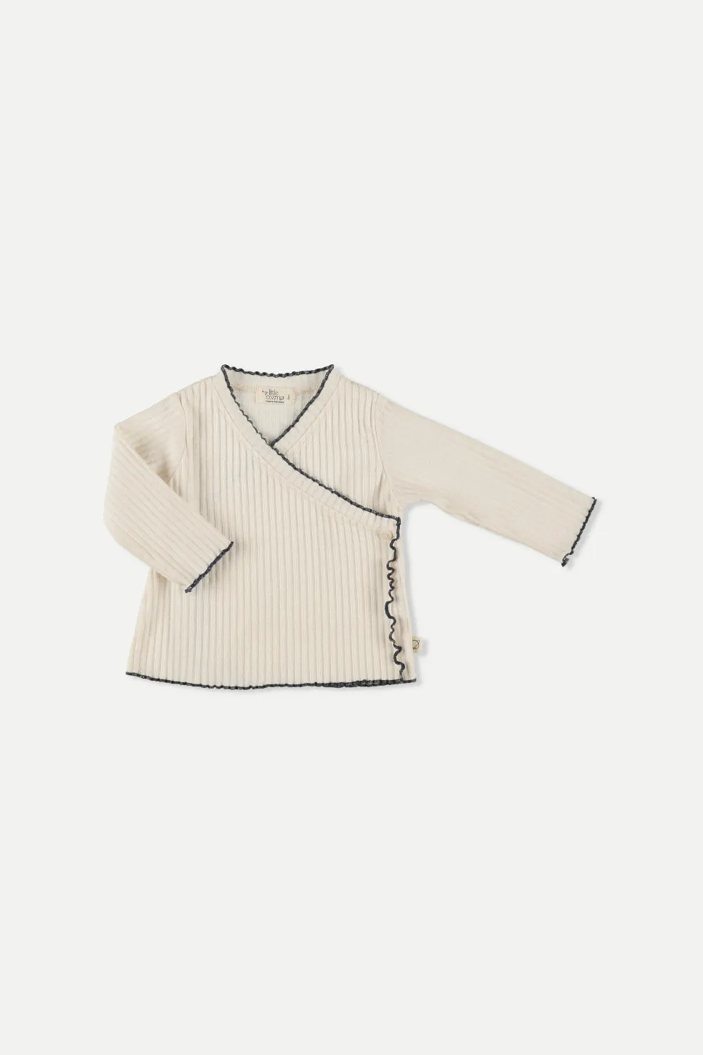 Organic rib wrapover baby jacket