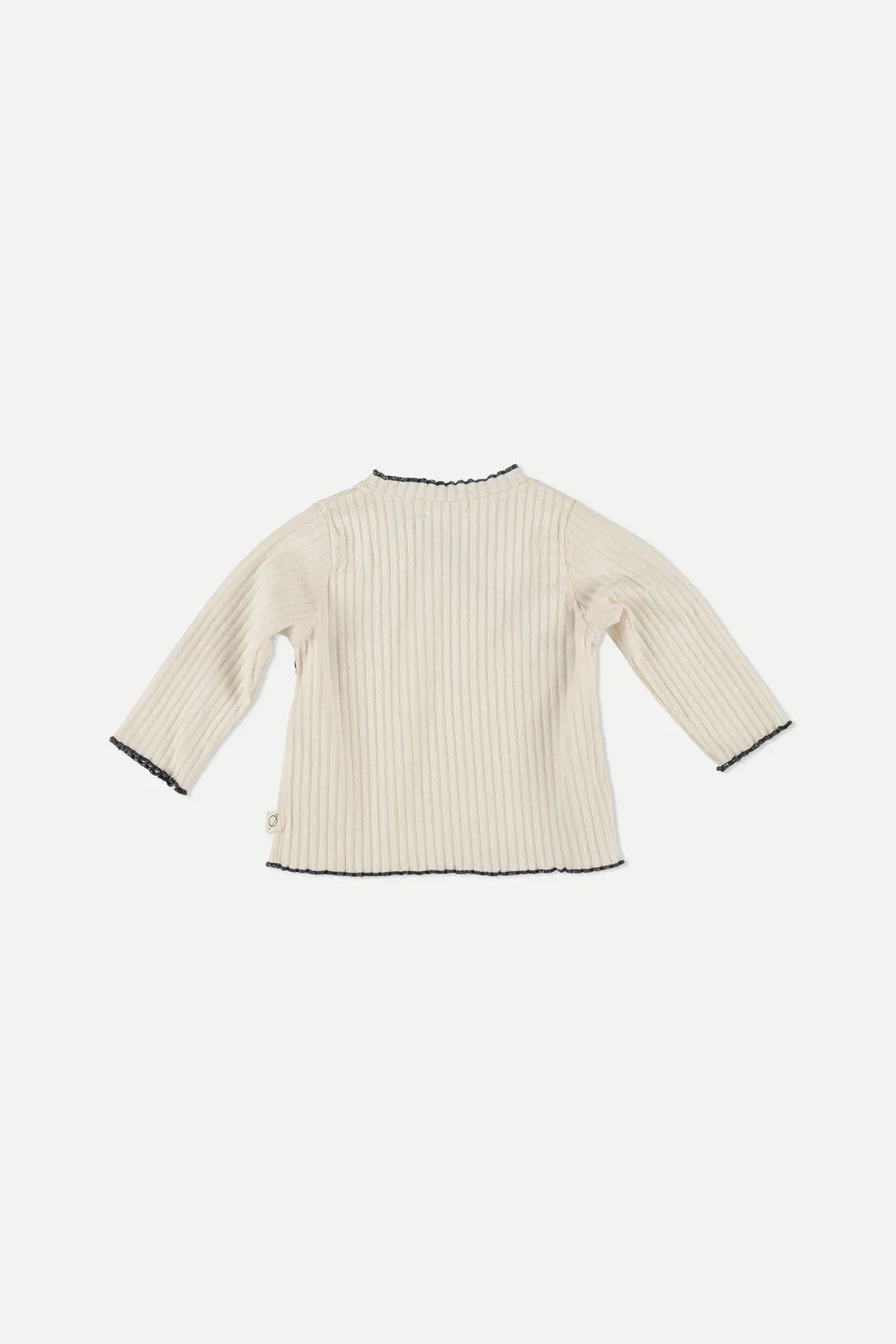 Organic rib wrapover baby jacket