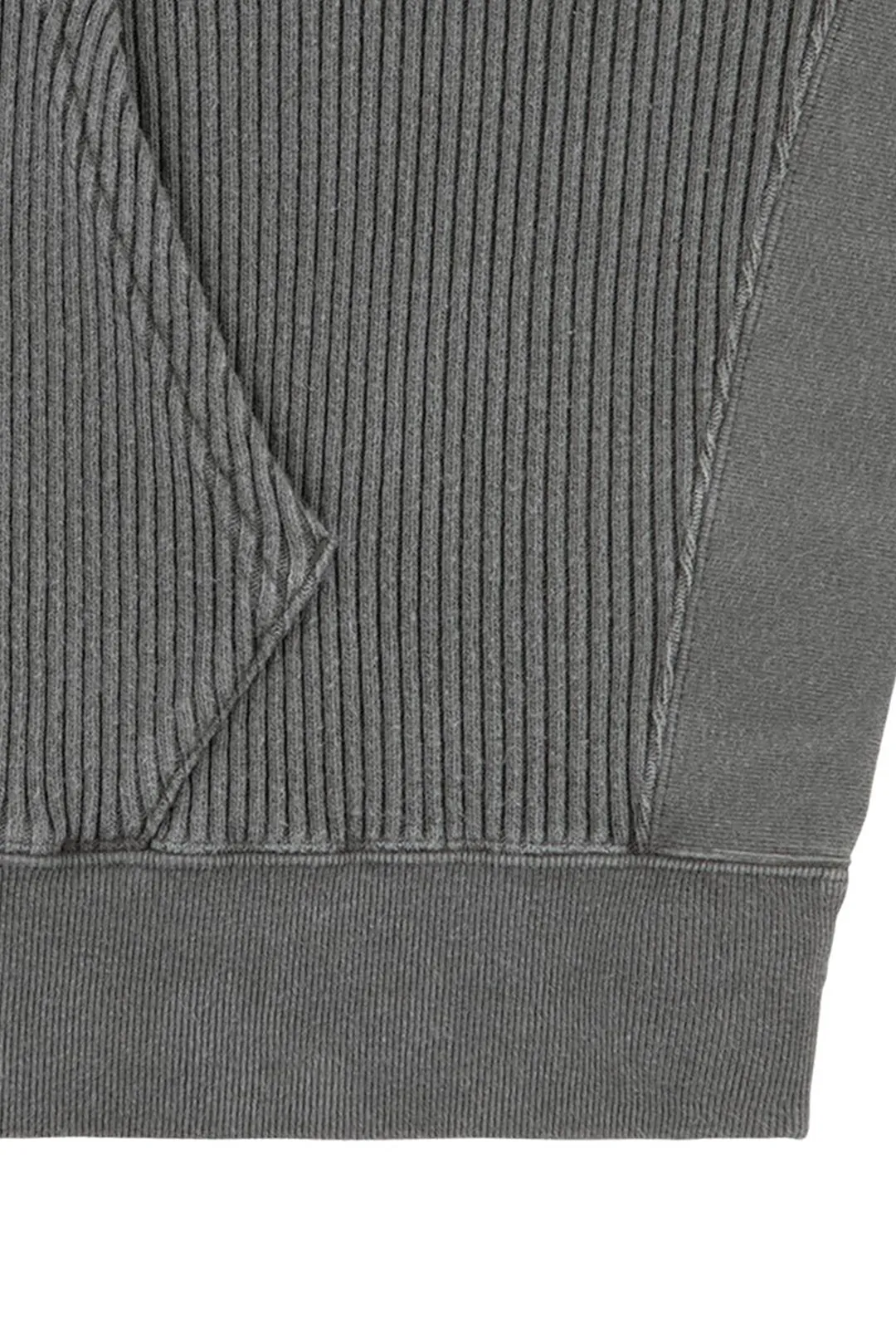 OVERDYE WIDE RIB CUT ZIP HOODY
