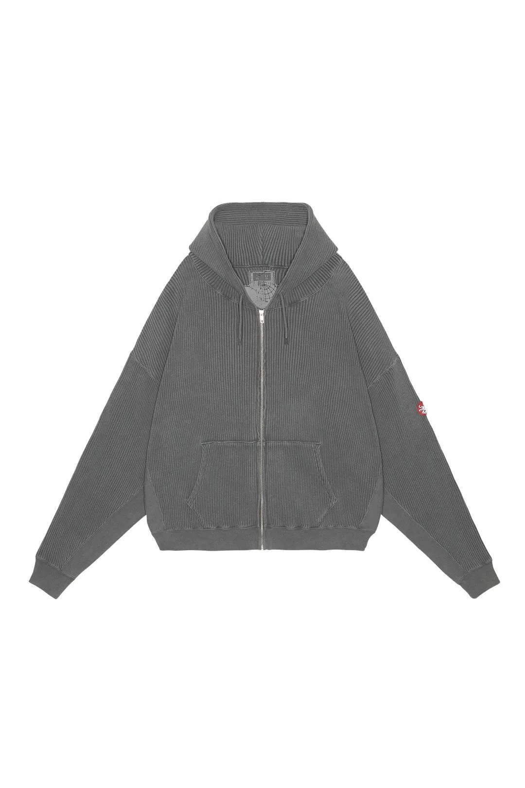 OVERDYE WIDE RIB CUT ZIP HOODY