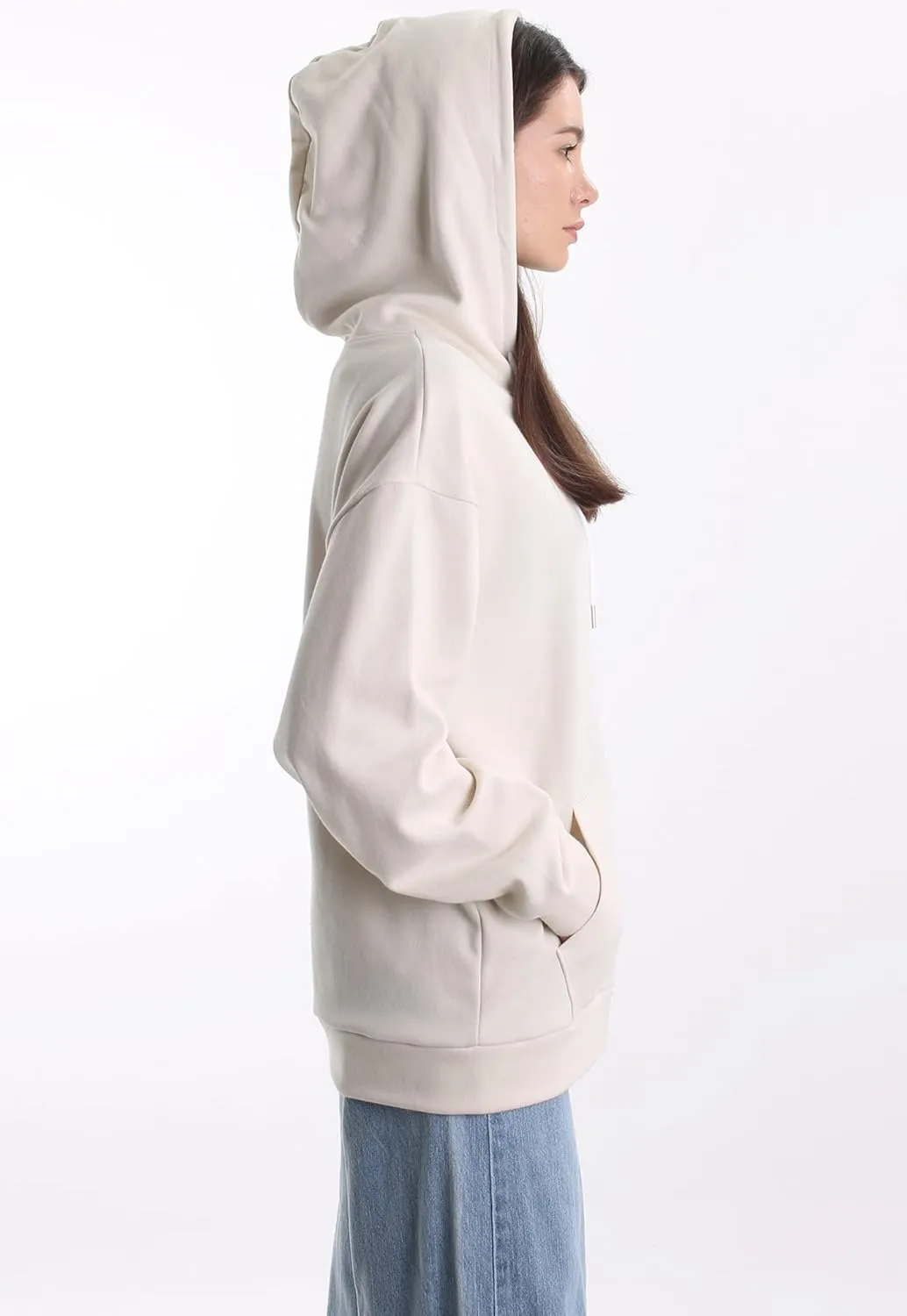 Oversized Women's Casual Full-Zip Hoodie Lightweight Long Sleeve Sweatshirt Casual Jacket with Pocket