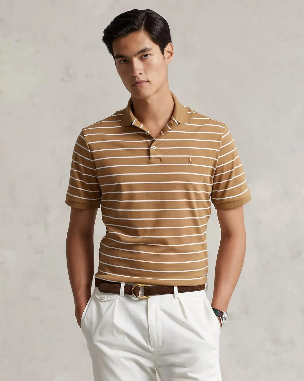 Polo Ralph Lauren Mens Custom Slim Fit Interlock Polo Shirt