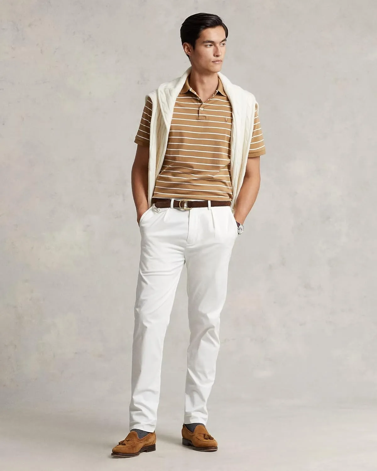 Polo Ralph Lauren Mens Custom Slim Fit Interlock Polo Shirt