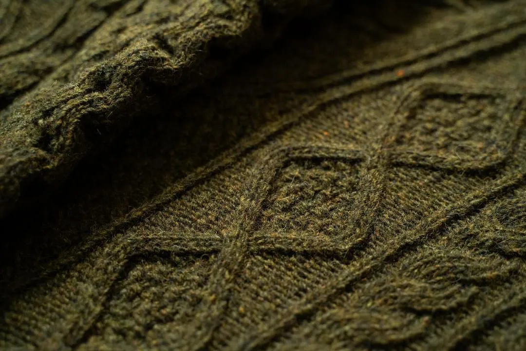 Pre Order - Steve McQueen Olive Donegal Irish Wool Sweater ETA 1/3