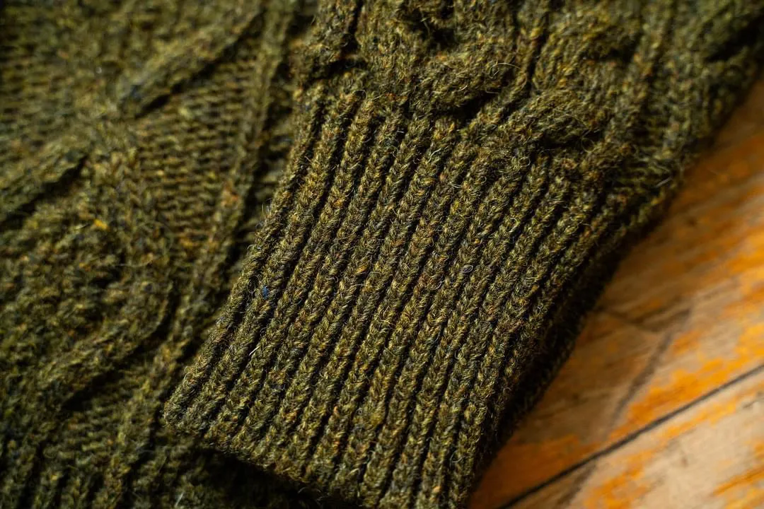 Pre Order - Steve McQueen Olive Donegal Irish Wool Sweater ETA 1/3
