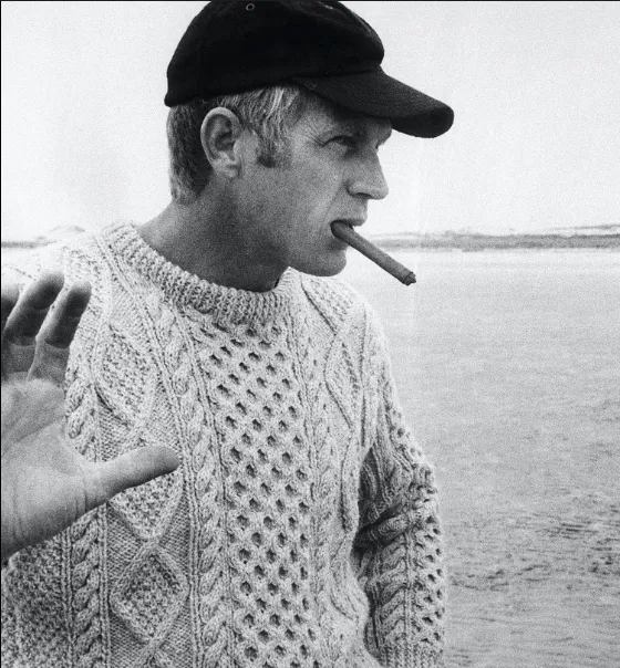 Pre Order - Steve McQueen Olive Donegal Irish Wool Sweater ETA 1/3