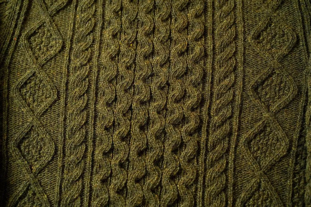 Pre Order - Steve McQueen Olive Donegal Irish Wool Sweater ETA 1/3