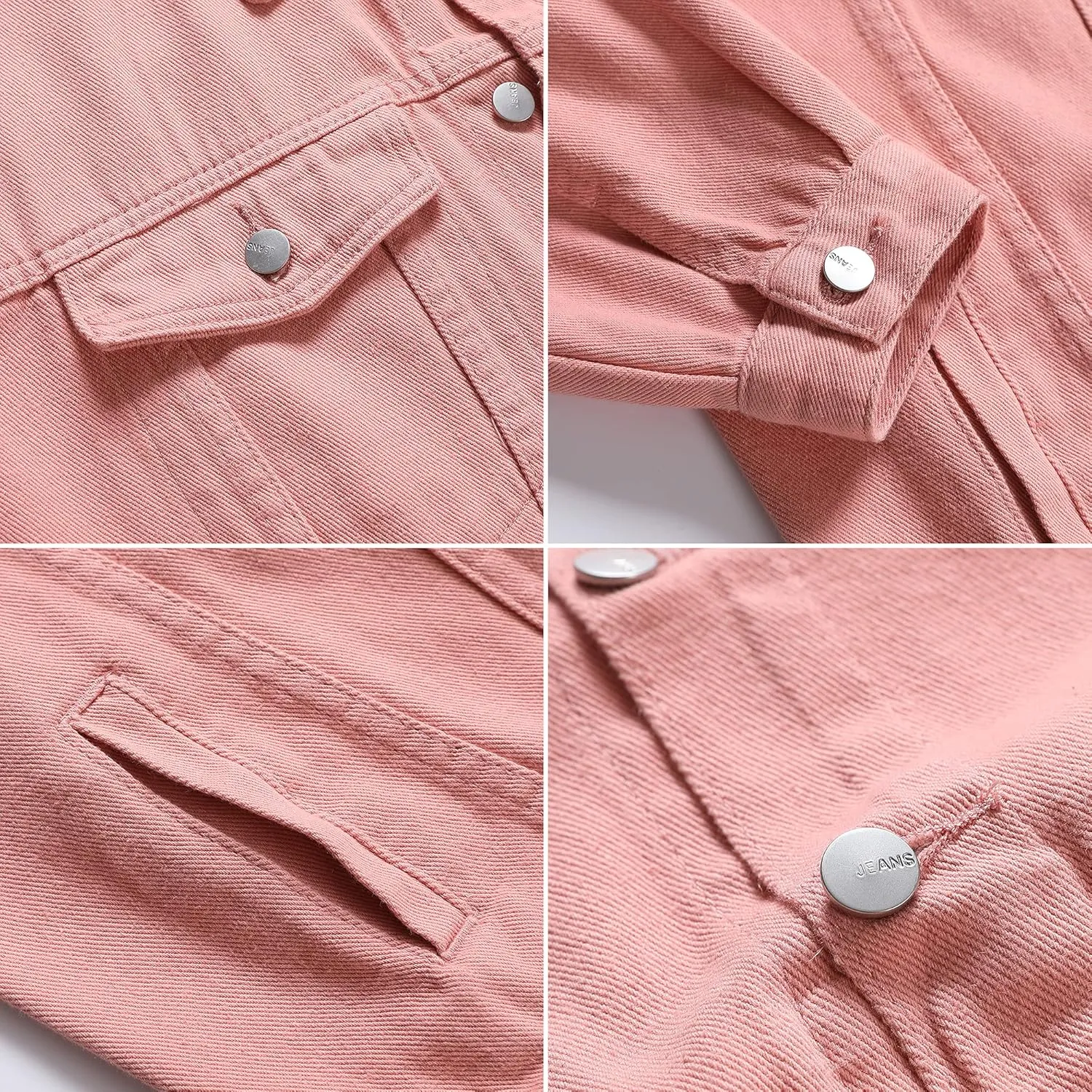 PRIJOUHE Mens Jean Jacket Casual Loose Fit Button Down Denim Trucker Jacket Coat With Multiple Colors