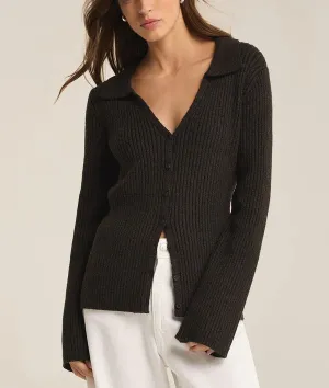 Rina Button Up Sweater | Charcoal Heather