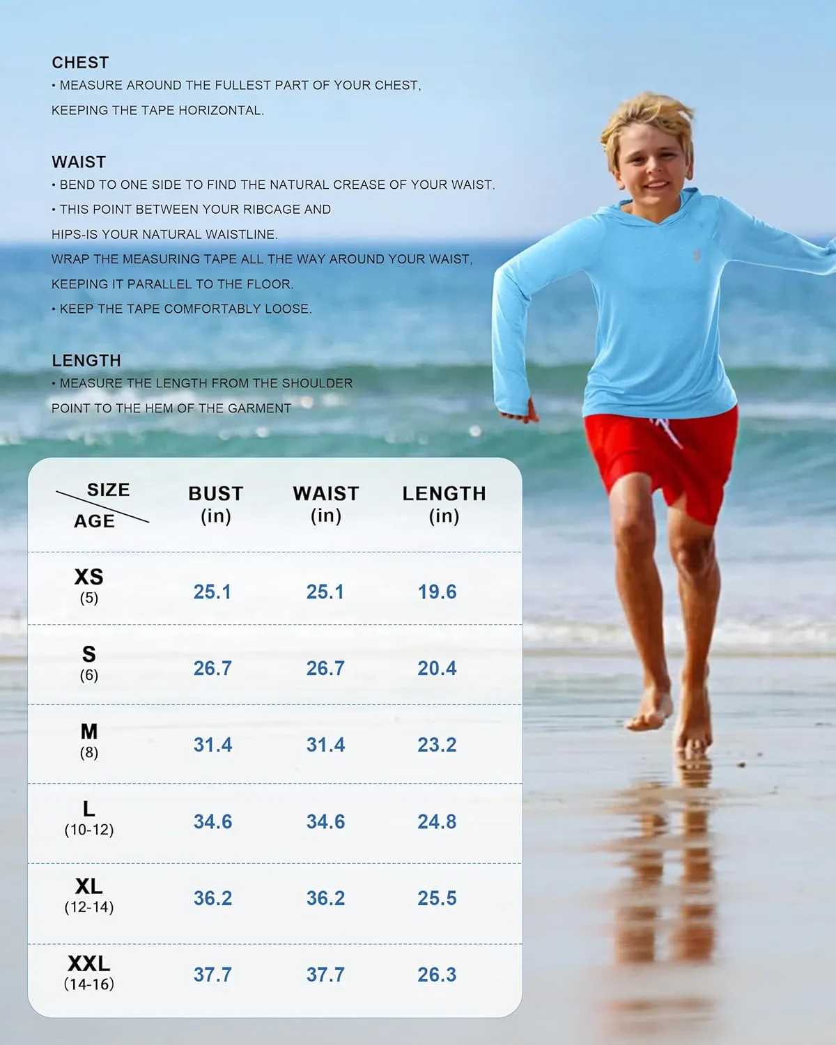 Roadbox Boys Rash Guard Hooded Shirt, Kids UPF 50  Long Sleeve Hoodie, Youth UV Sun Protection Fishing Beach Shirts