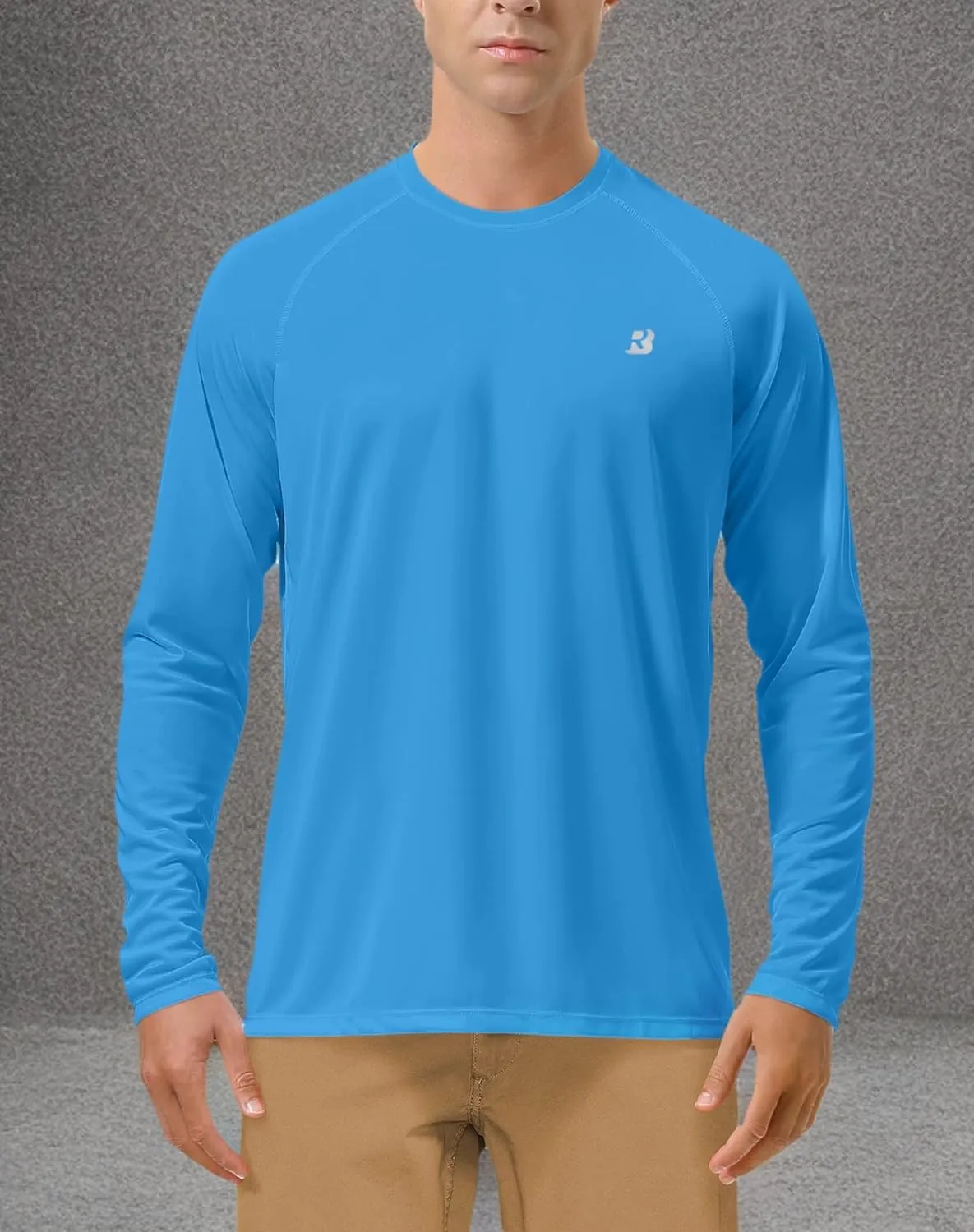 Roadbox Mens UPF 50  UV Sun Protection Shirts Outdoor Long Sleeve SPF Rash Guard for Fishing Hiking Swimming Running