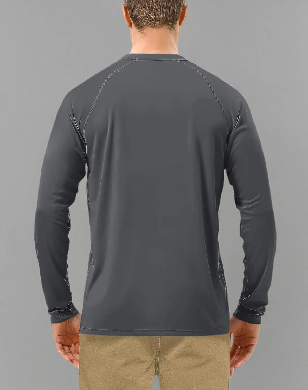 Roadbox Mens UPF 50  UV Sun Protection Shirts Outdoor Long Sleeve SPF Rash Guard for Fishing Hiking Swimming Running