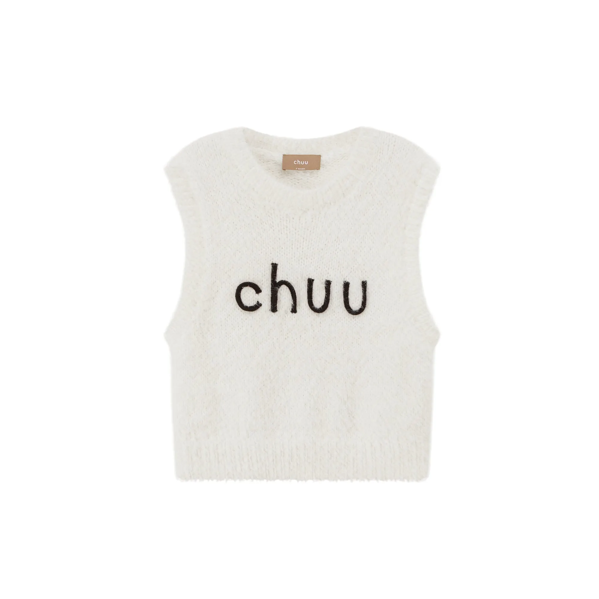 Round Neck Faux Angora Vest