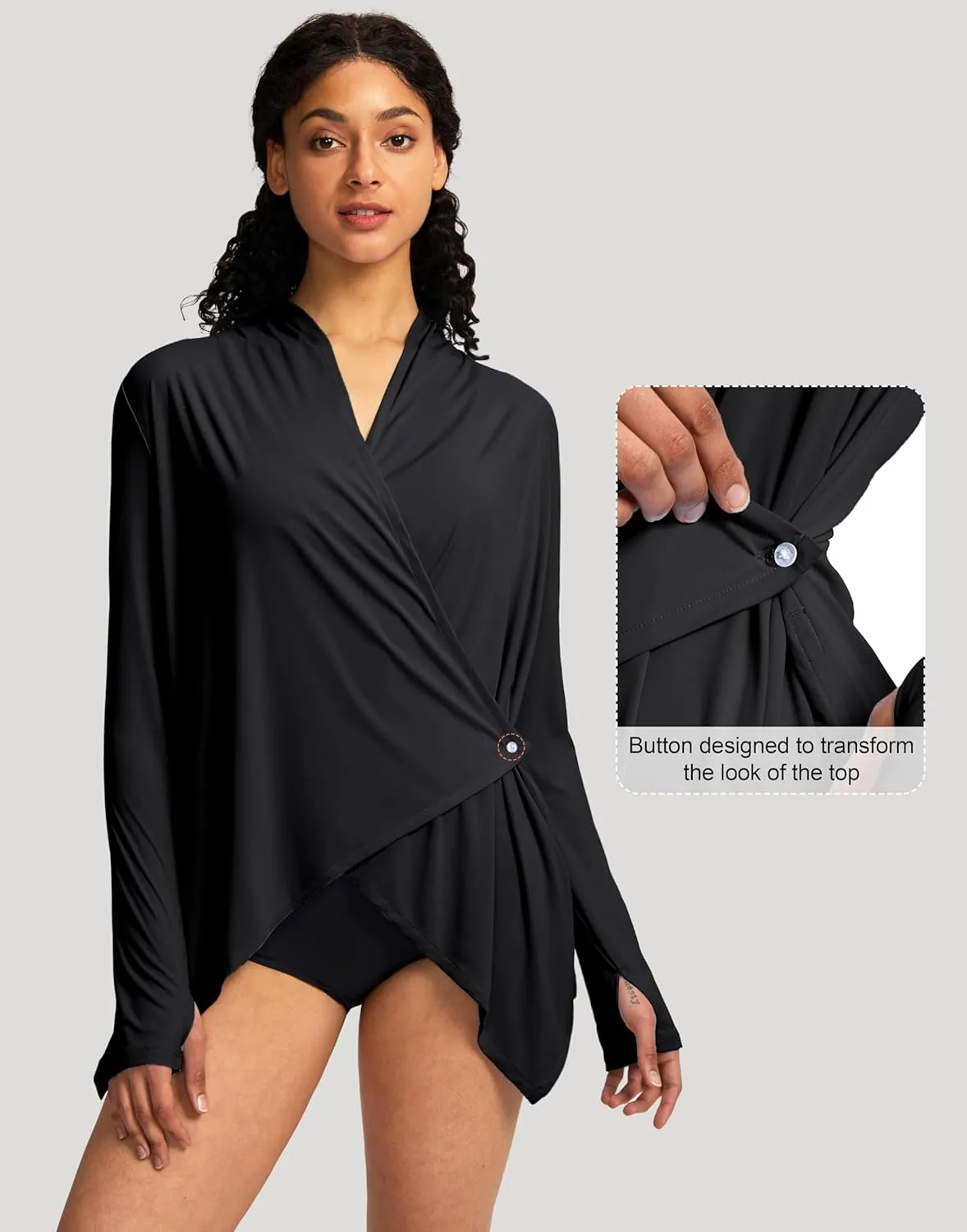 SANTINY UPF50  Sun Shirt for Women Long Sleeve SPF UV Sun Protection Shirts Lightweight Cardigan with Pockets Swim Cover Up