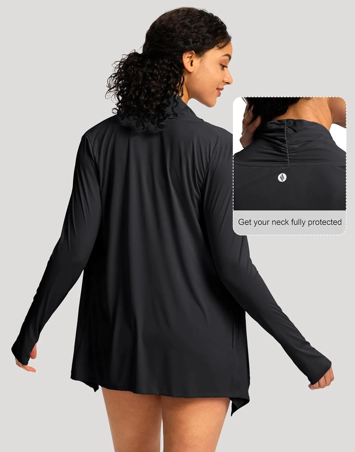 SANTINY UPF50  Sun Shirt for Women Long Sleeve SPF UV Sun Protection Shirts Lightweight Cardigan with Pockets Swim Cover Up