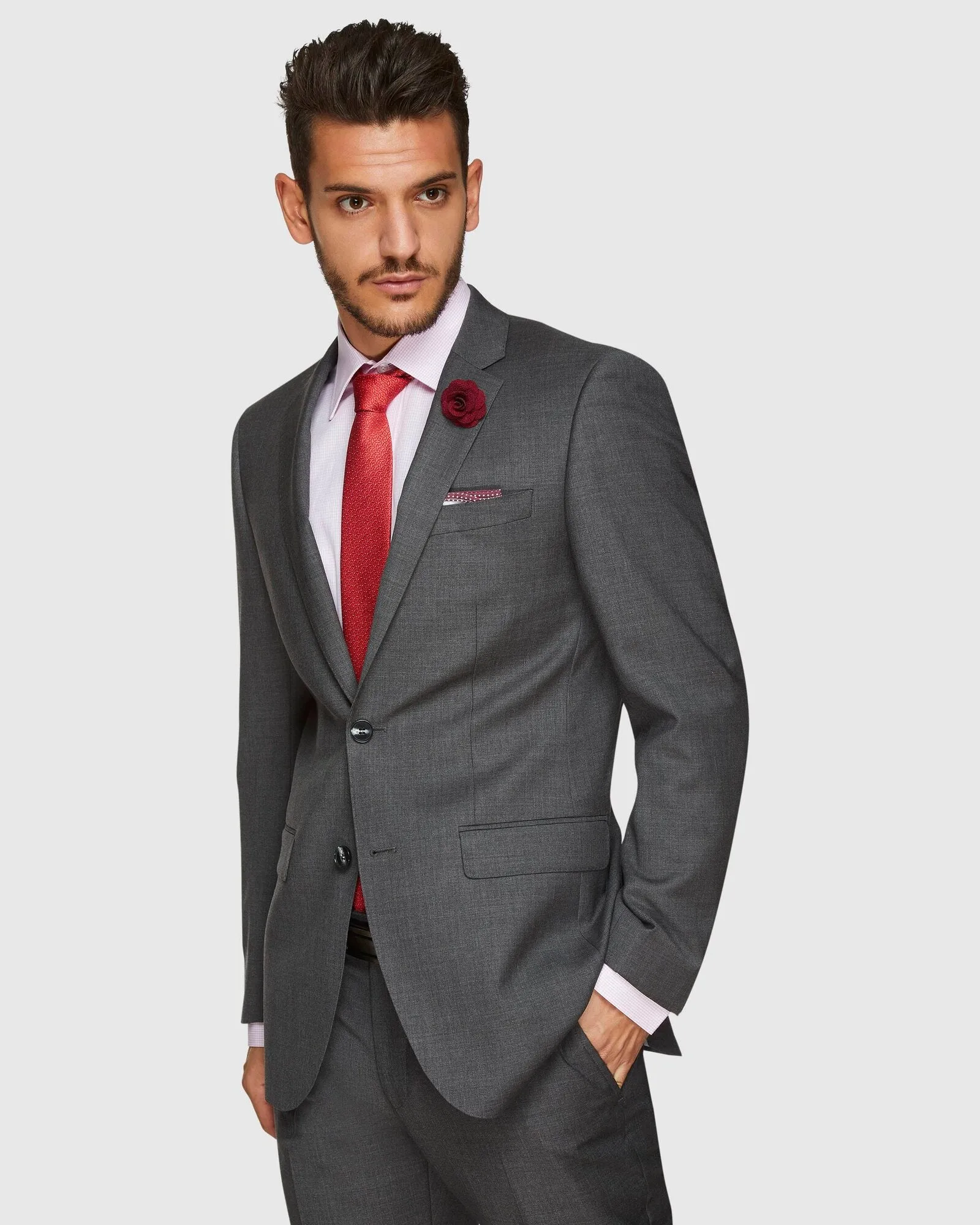 Savile Row Abram Pure Wool Grey Suit Set