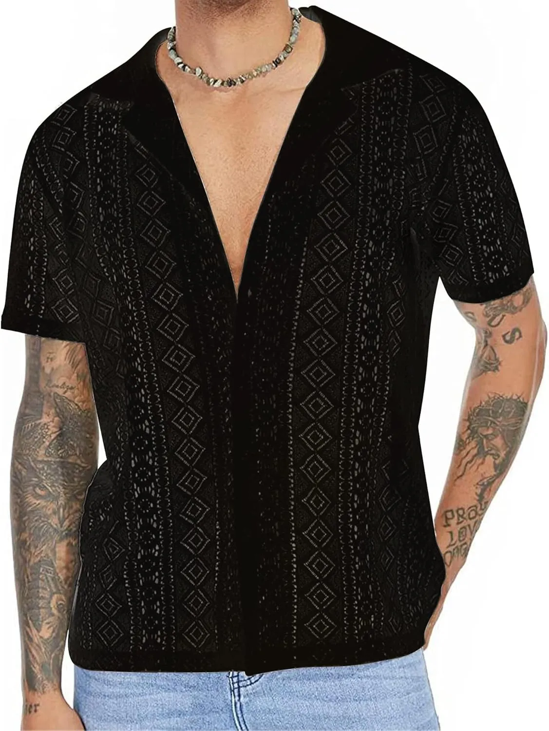 SEAUR Men's Sheer Mesh T Shirt Fashion See Through Shirts Muscle Workout Tee Sexy Breathable Undershirts Party Clubwear Top