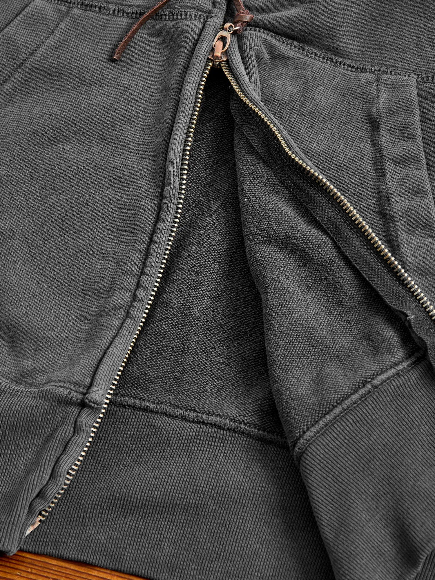 Special Finish Zip Hoodie in Black