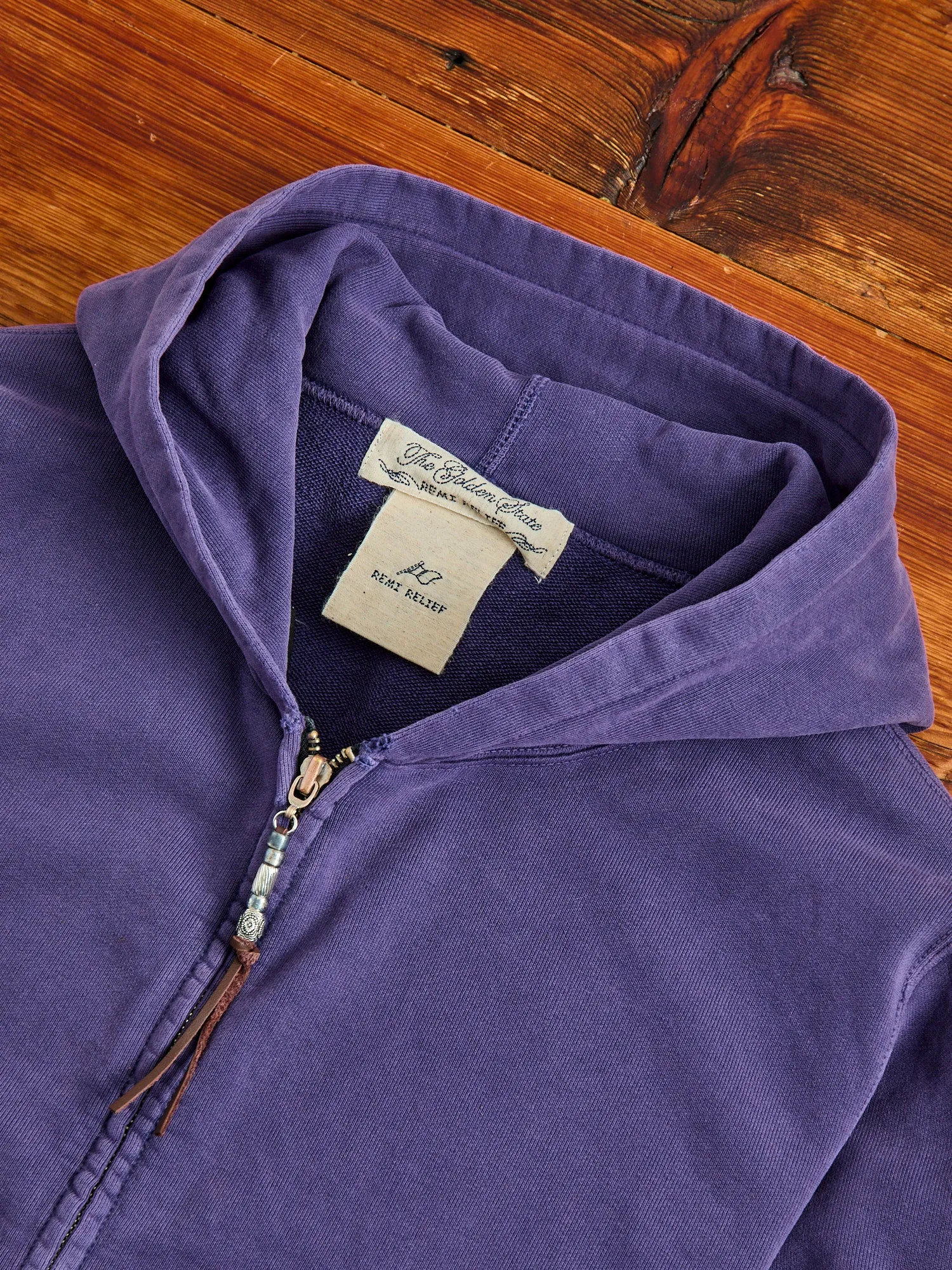 Special Finish Zip Hoodie in Purple Navy