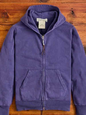 Special Finish Zip Hoodie in Purple Navy