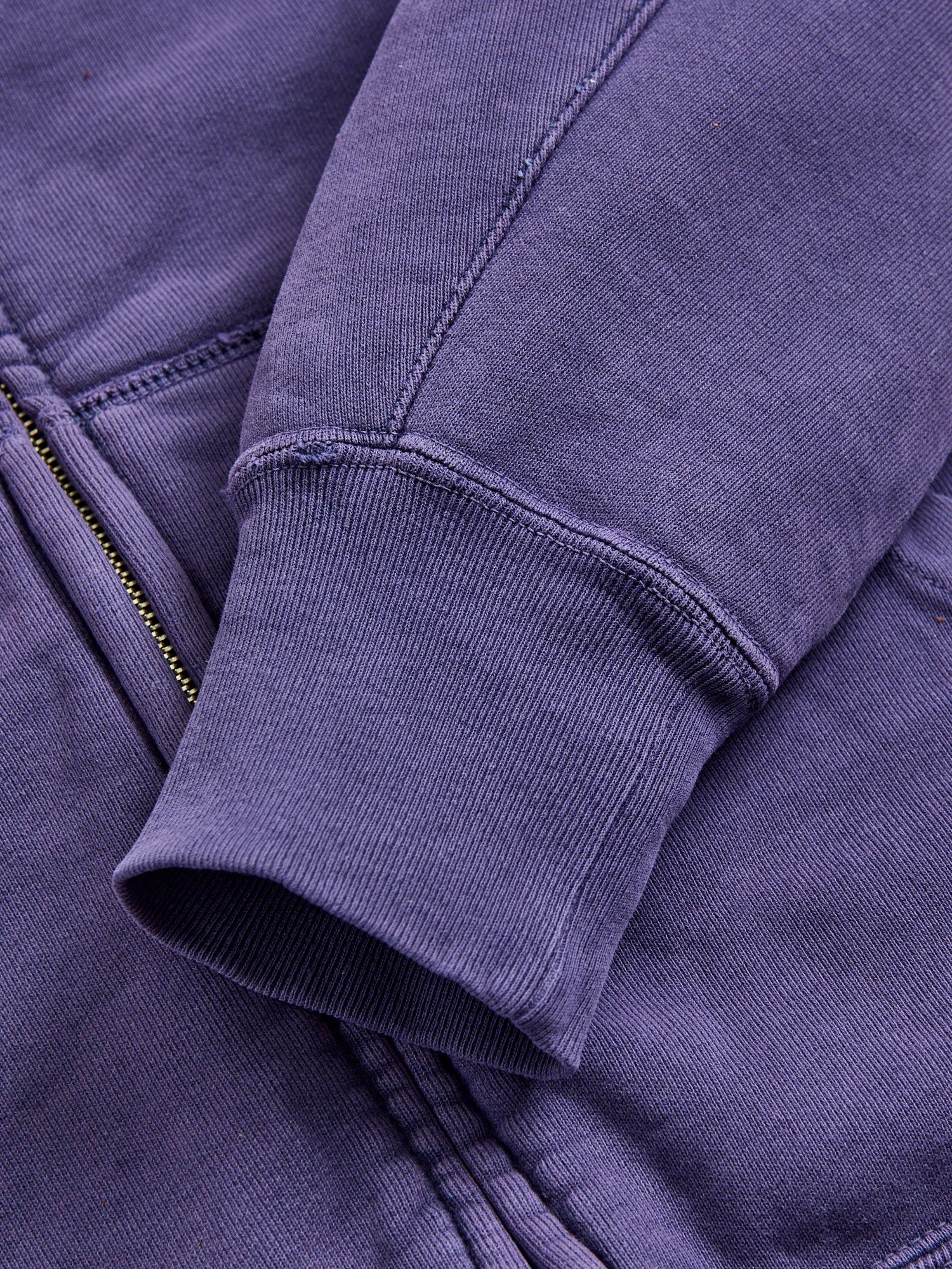 Special Finish Zip Hoodie in Purple Navy