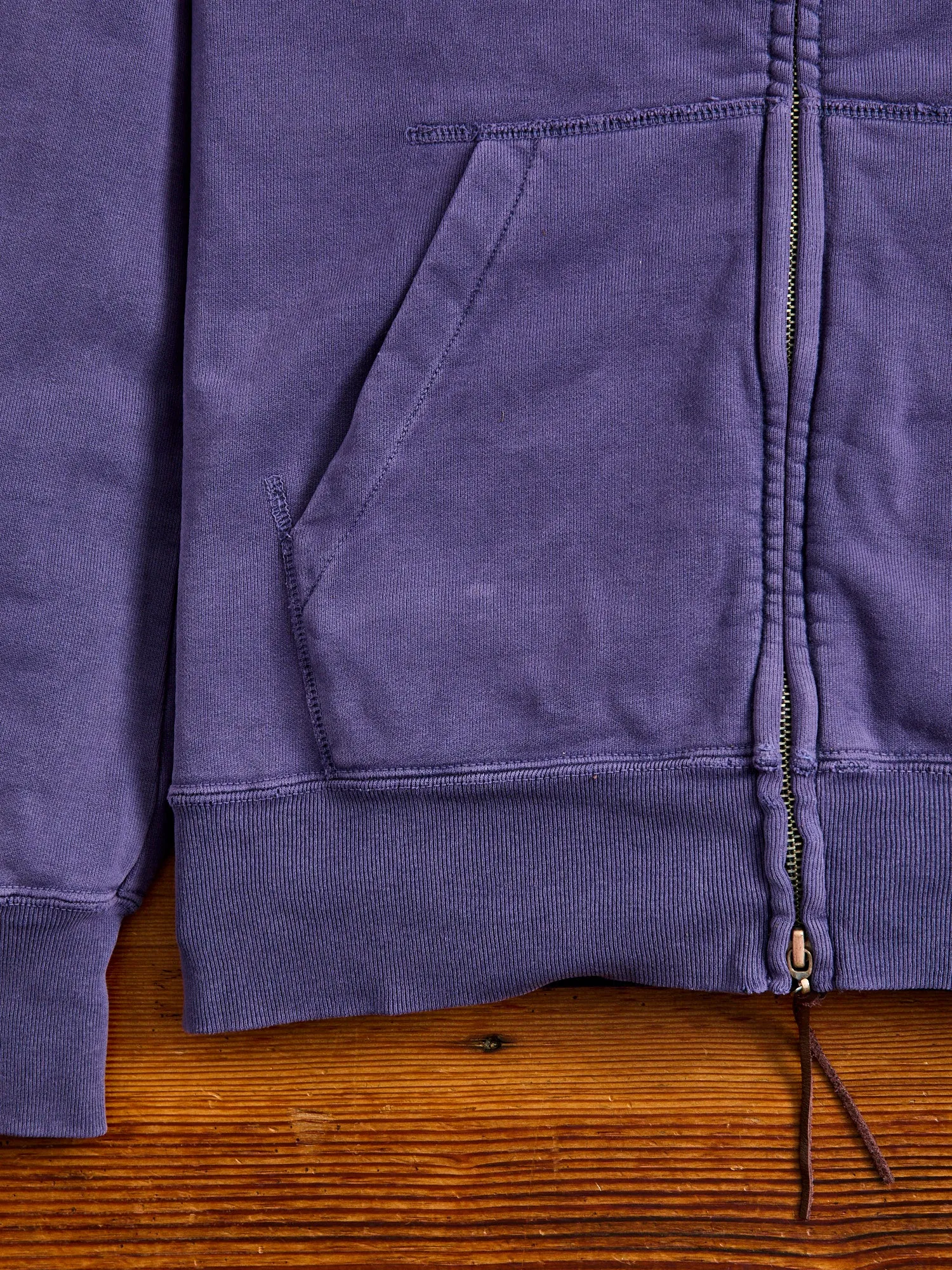 Special Finish Zip Hoodie in Purple Navy