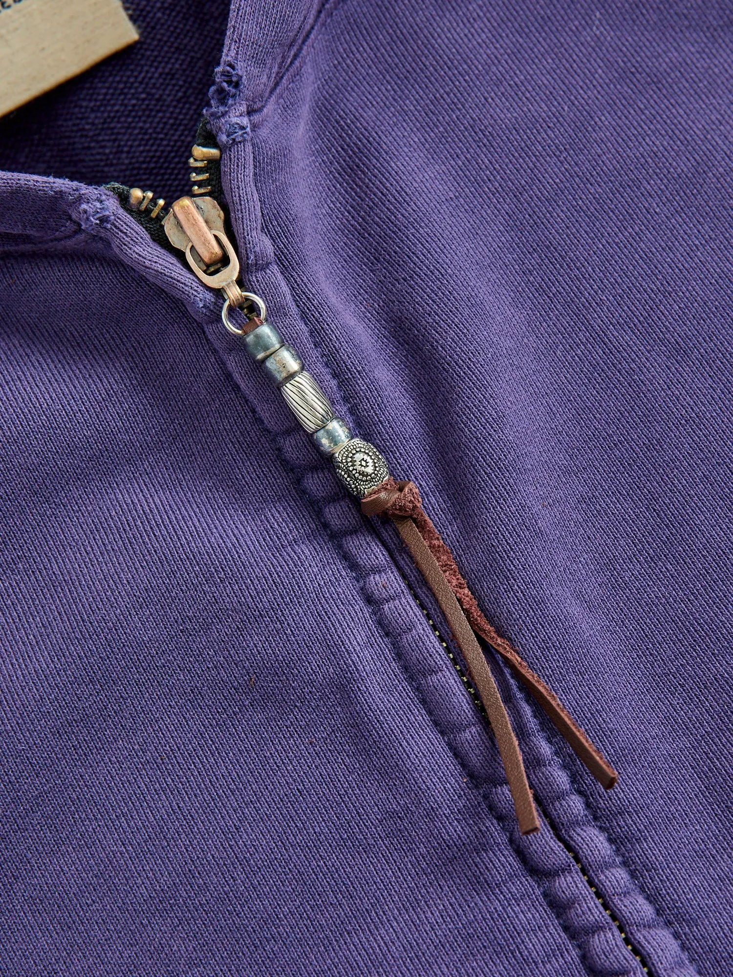 Special Finish Zip Hoodie in Purple Navy