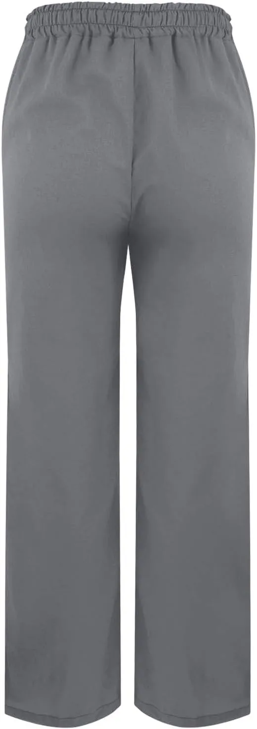 Summer Linen Pants Women High Waist Elastic Straight Wide Leg Lounge Pant Casual Loose Lightweight Beach Trousers