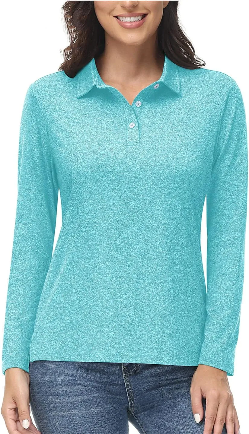 Summer Outdoor Polos T-Shirts Women Long Sleeve Hiking Athletic Quick Dry Tee Shirt Tops