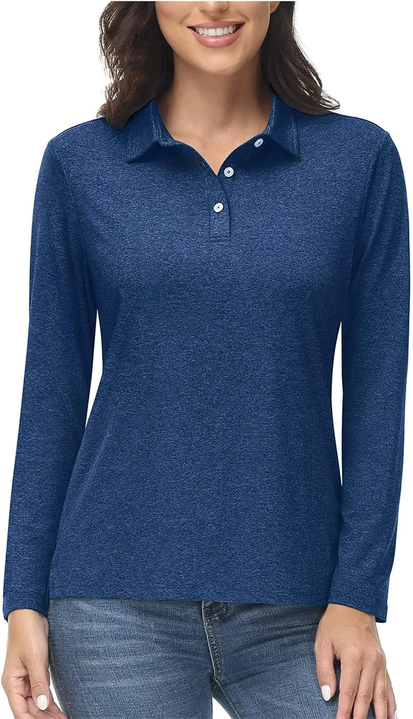 Summer Outdoor Polos T-Shirts Women Long Sleeve Hiking Athletic Quick Dry Tee Shirt Tops