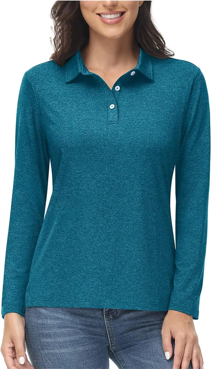 Summer Outdoor Polos T-Shirts Women Long Sleeve Hiking Athletic Quick Dry Tee Shirt Tops