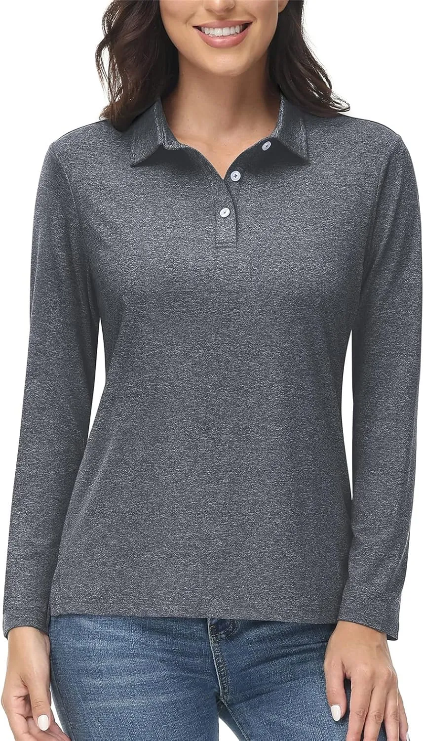 Summer Outdoor Polos T-Shirts Women Long Sleeve Hiking Athletic Quick Dry Tee Shirt Tops