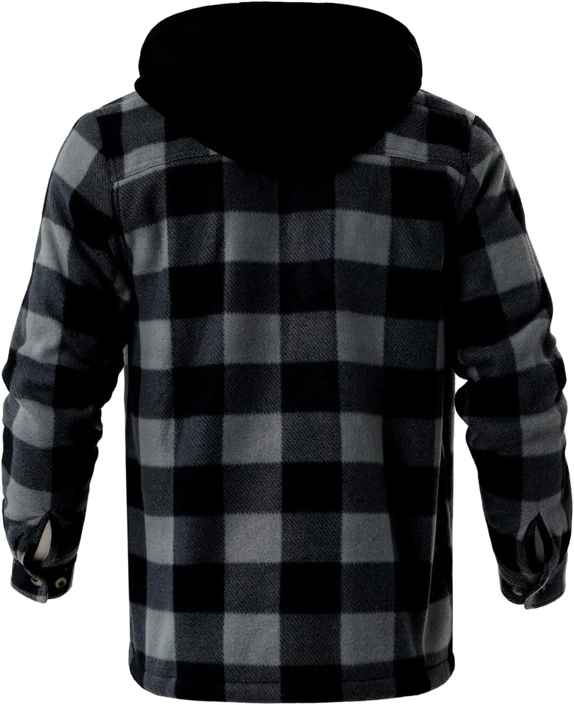 TanBridge Men's Cotton Plaid Shirts Jacket Full Zip Fleece Flannel Sherpa Lined Hoodies Heavyweight Hoodies Jacket for Men