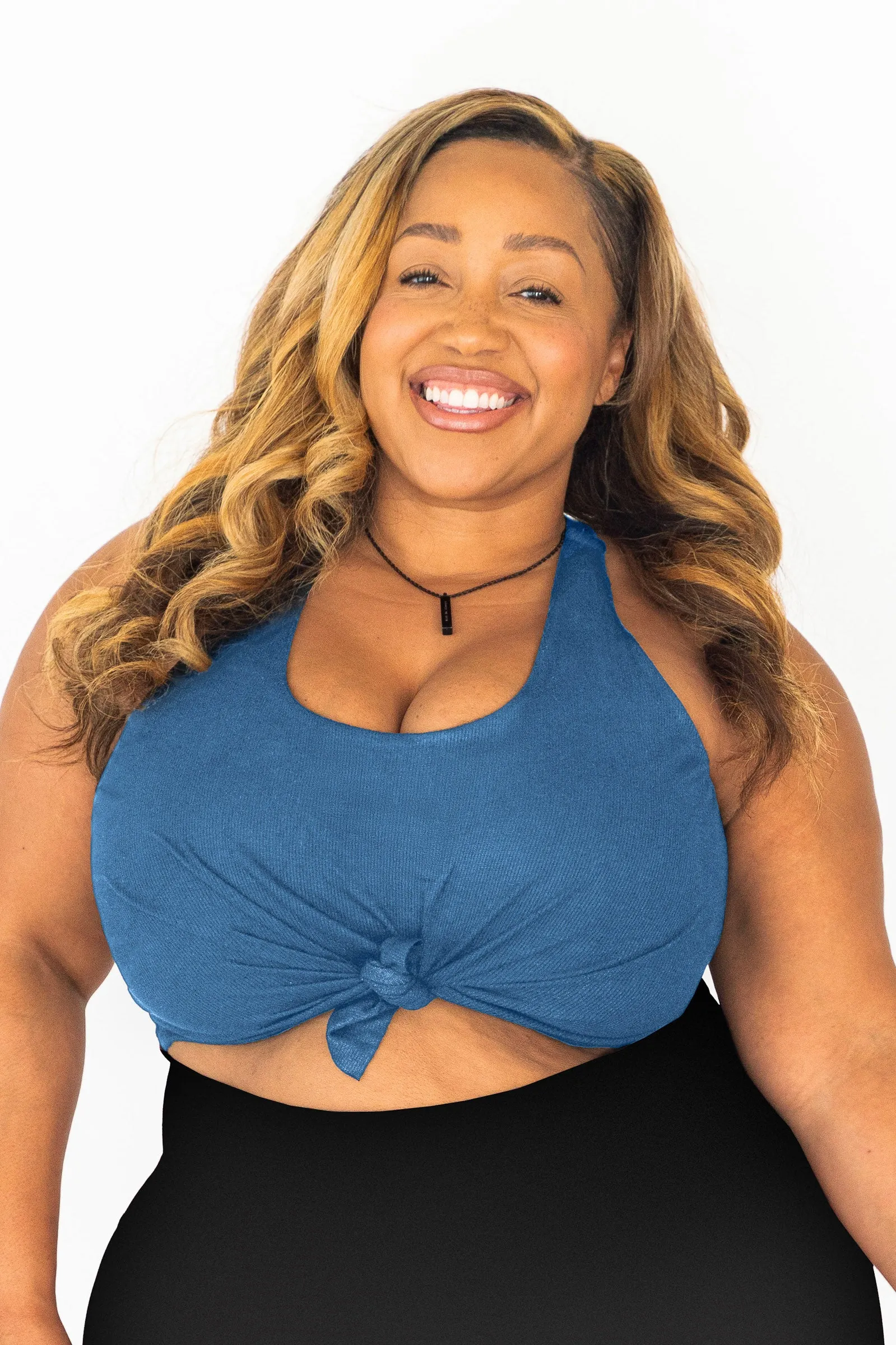 Tie Tank Sports Bra | Deep Sea