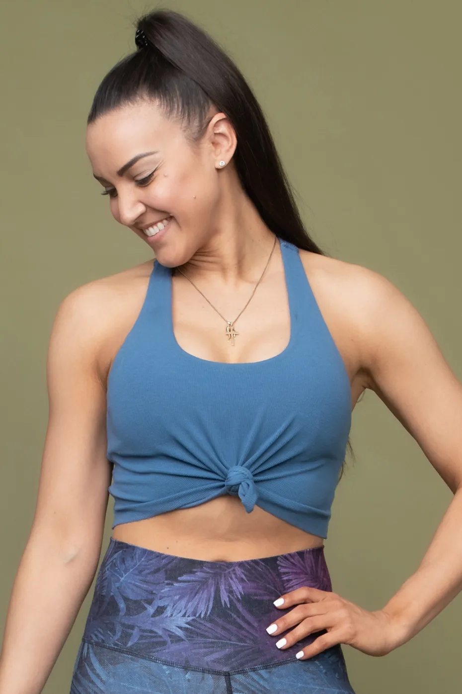 Tie Tank Sports Bra | Deep Sea