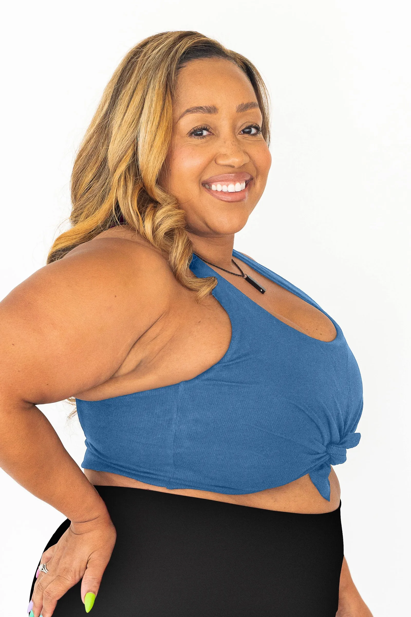 Tie Tank Sports Bra | Deep Sea