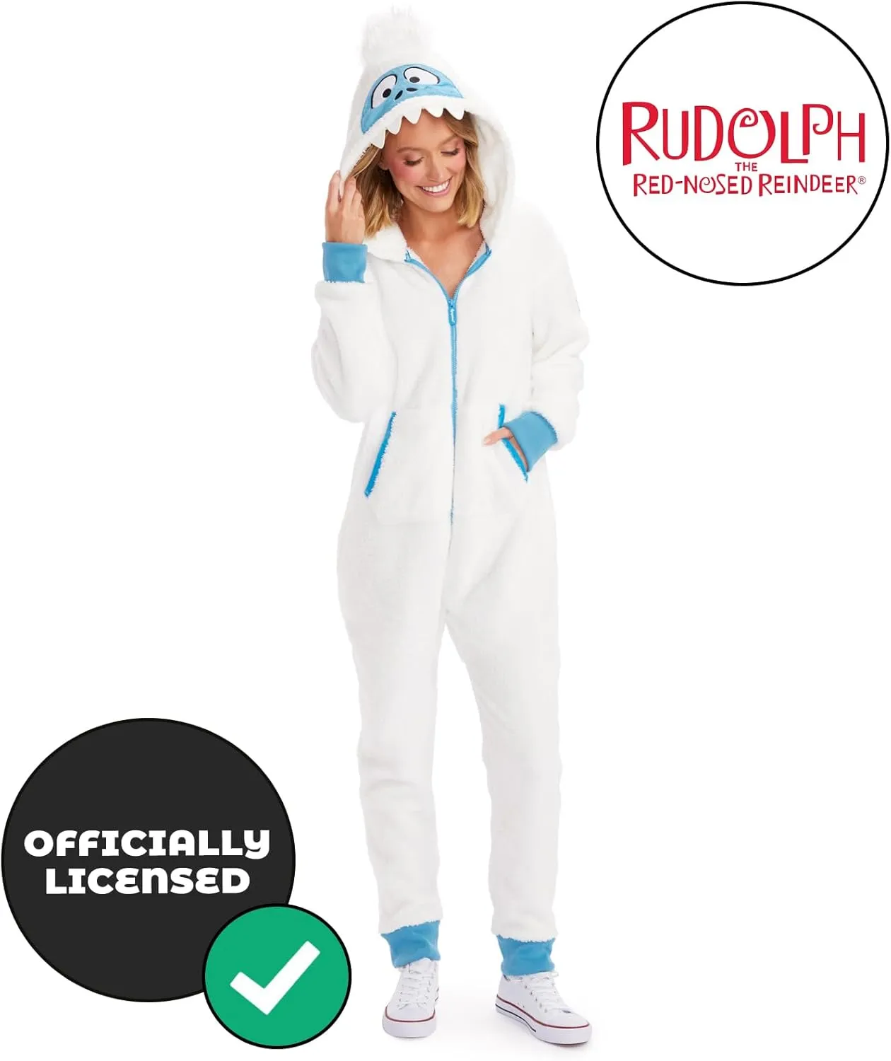 Tipsy Elves Christmas Sherpa Jumpsuits - Fuzzy Lined One Piece Jumpsuit for Adults