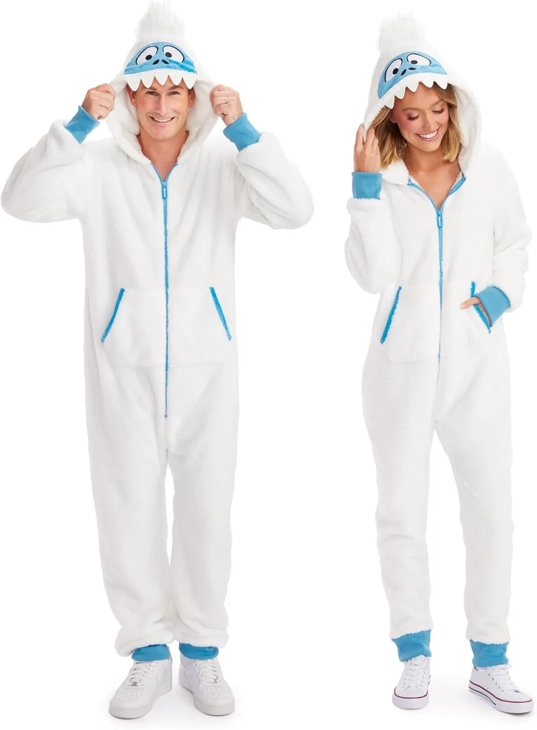 Tipsy Elves Christmas Sherpa Jumpsuits - Fuzzy Lined One Piece Jumpsuit for Adults