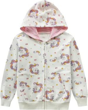 Tkria Girls Zip-Up Hoodie Sweatshirts Toddler Heart Jacket Winter Long Sleeve Hooded Shirts Pollover Tops Fall Outwear 2-6T