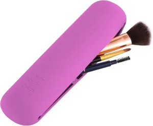 Travel Makeup Brush Holder Portable Beauty Tool Organizer Upgraded Strong Magnetic Anti-shedding Silicone Cosmetic Bag Organizer Soft Smooth Waterproof Cute Set (rose)