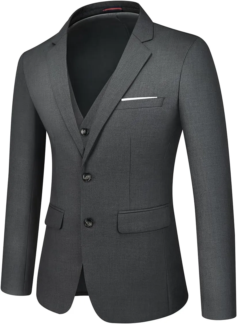 Tuxedo Men Suit Regular Fit 3 Piece Suit Blazer Jacket Waistcoat Pants Men Suit Set for Wedding Prom