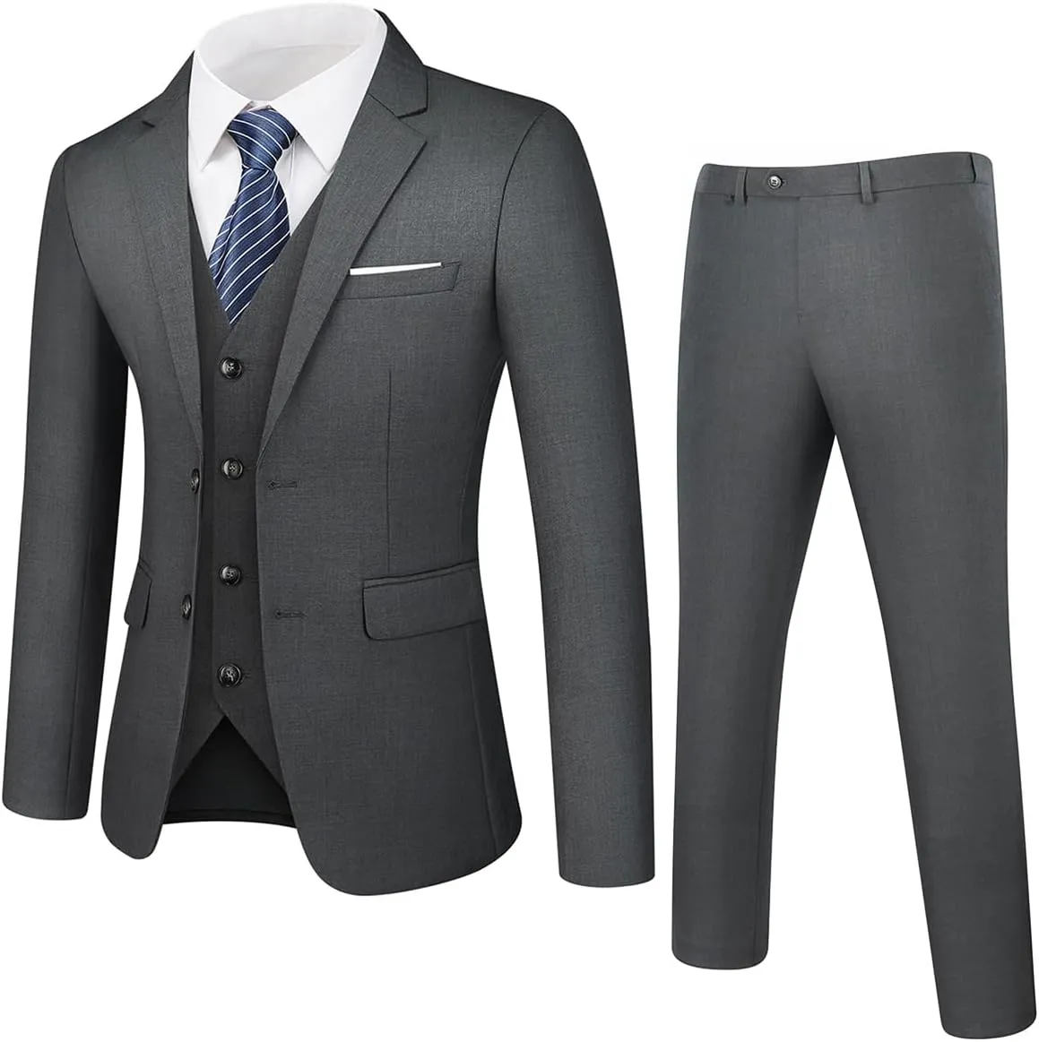Tuxedo Men Suit Regular Fit 3 Piece Suit Blazer Jacket Waistcoat Pants Men Suit Set for Wedding Prom