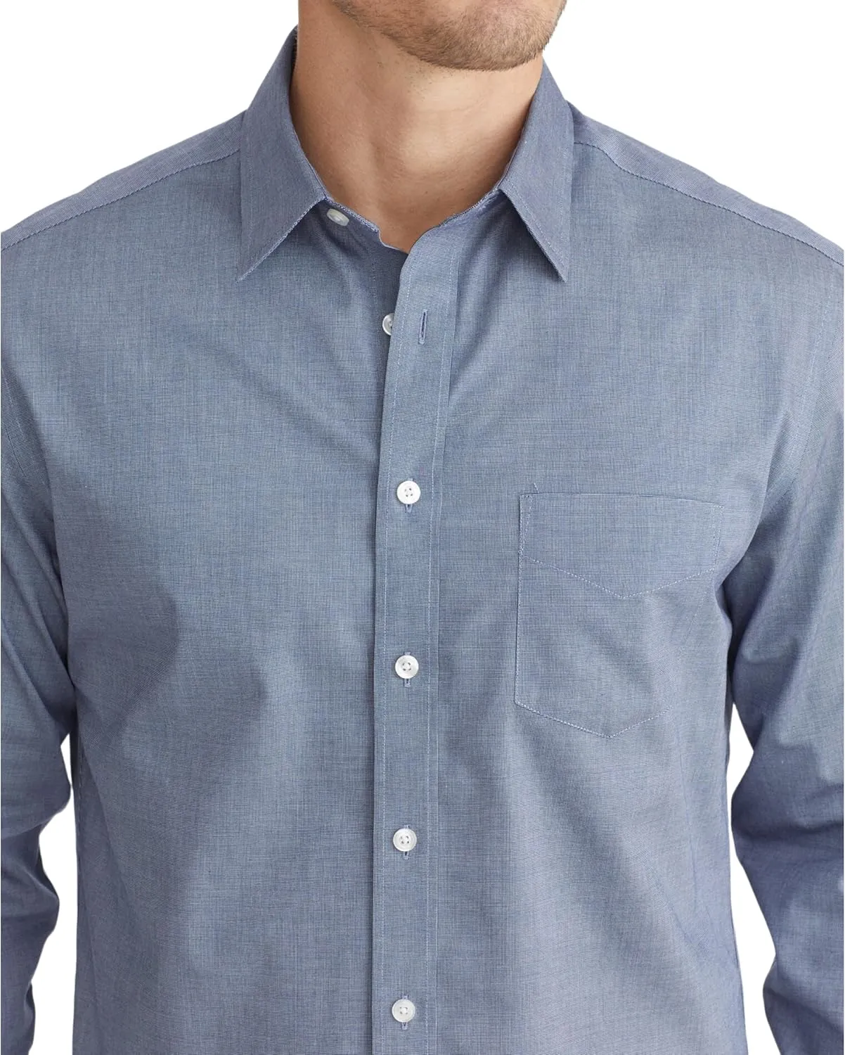 UNTUCKit Pio Cesare - Untucked Shirt for Men, Long Sleeve, Wrinkle-Free, Navy, Regular Fit