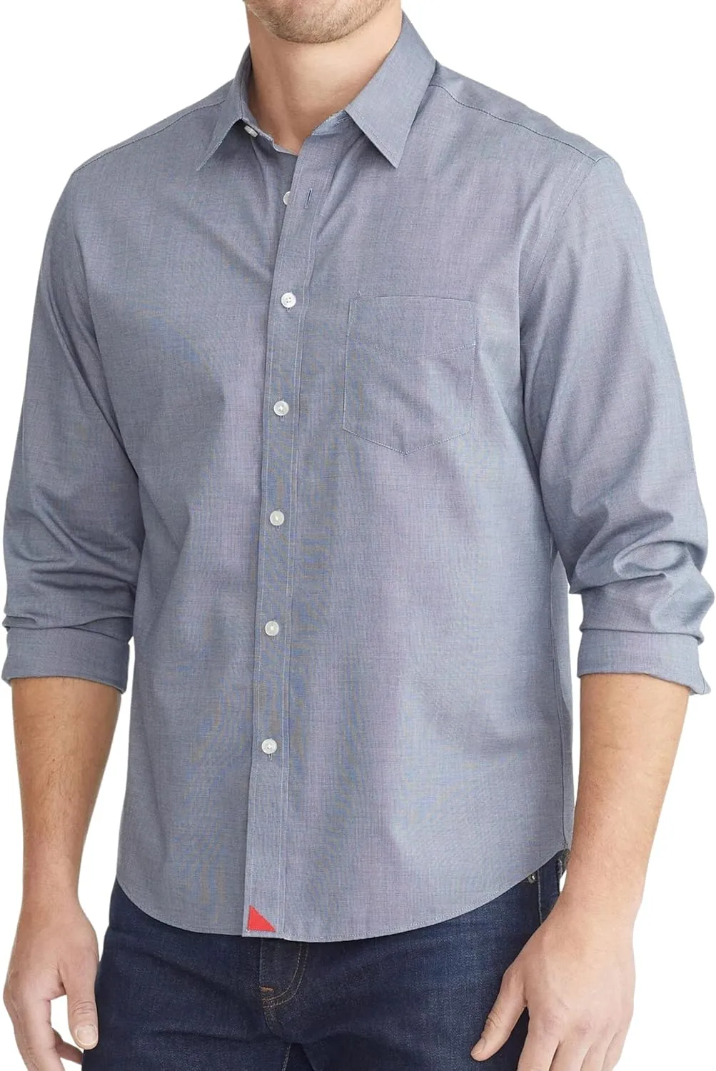 UNTUCKit Pio Cesare - Untucked Shirt for Men, Long Sleeve, Wrinkle-Free, Navy, Regular Fit