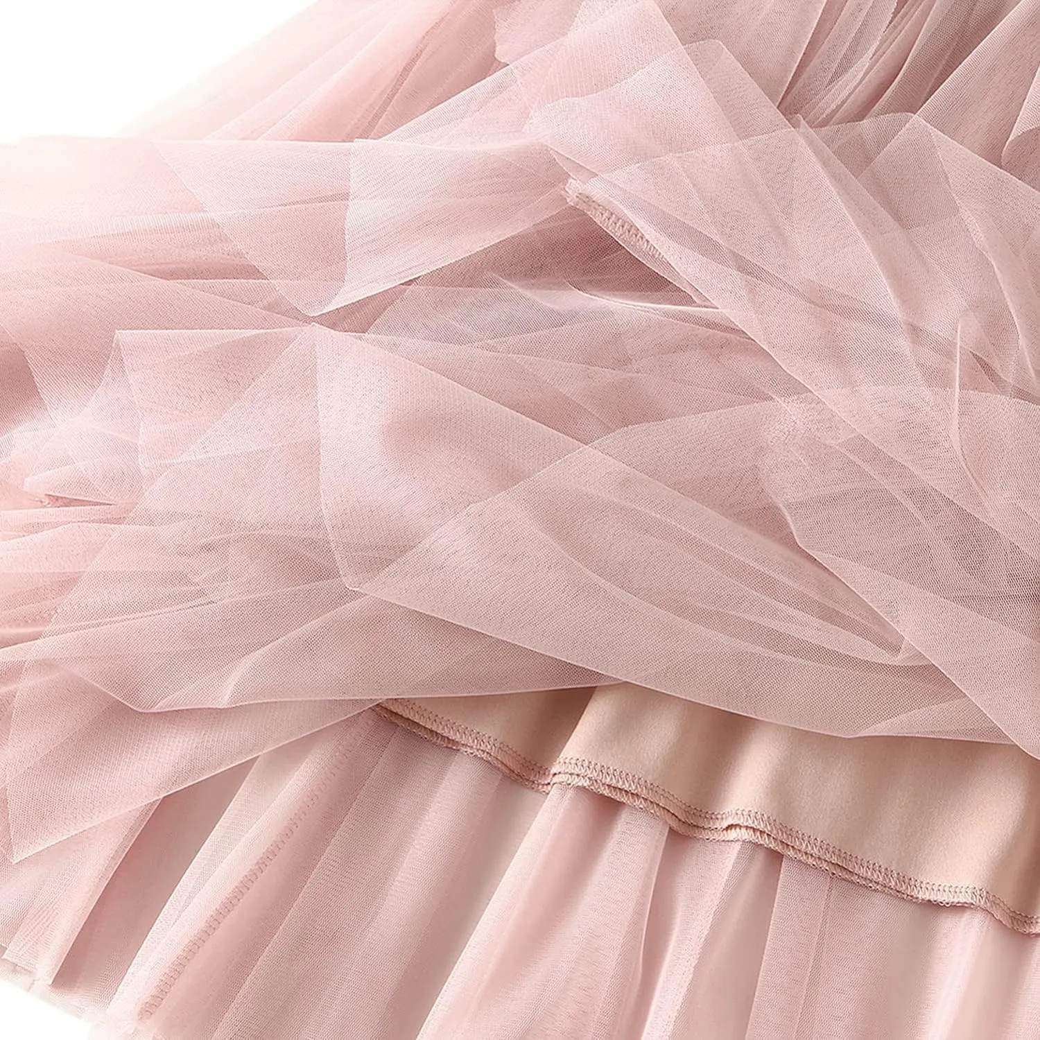 Waist Skirts Women's Ruffle Tulle Skirt Fairy Elastic High Waist Tutu Midi Skirt Elegant A-Line Swing Pleated Skirt Pink