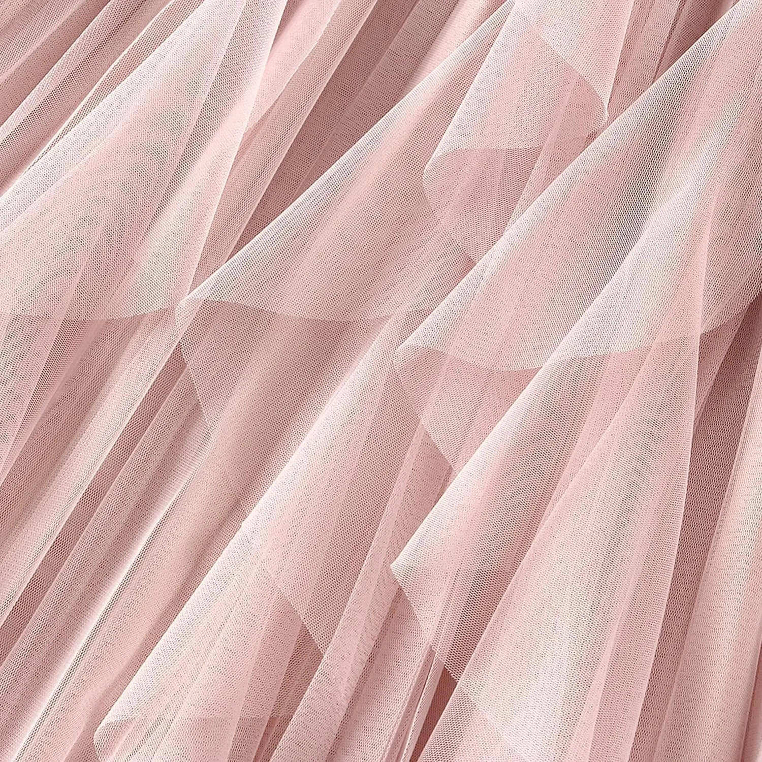 Waist Skirts Women's Ruffle Tulle Skirt Fairy Elastic High Waist Tutu Midi Skirt Elegant A-Line Swing Pleated Skirt Pink