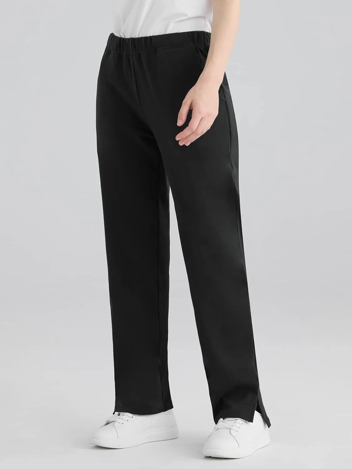 Weintee Women's Petite Knit Pants with Pockets