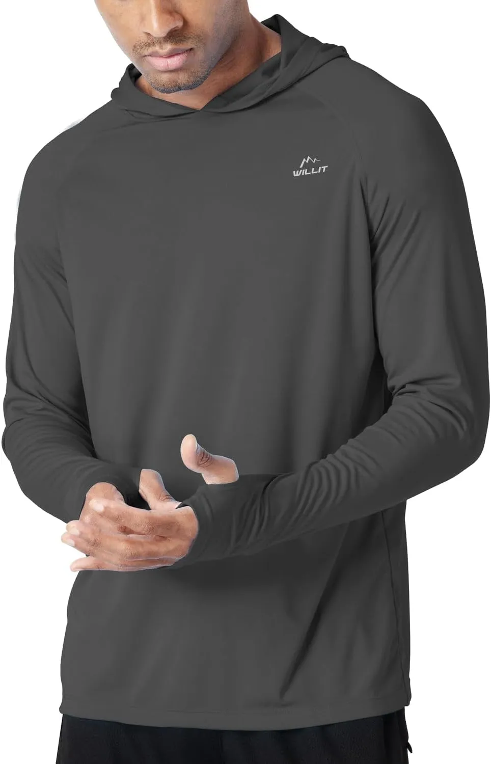 Willit Men's Sun Shirts UPF 50  Rash Guard Long Sleeve Sun Protection Hoodie SPF UV Fishing Lightweight Athletic Running