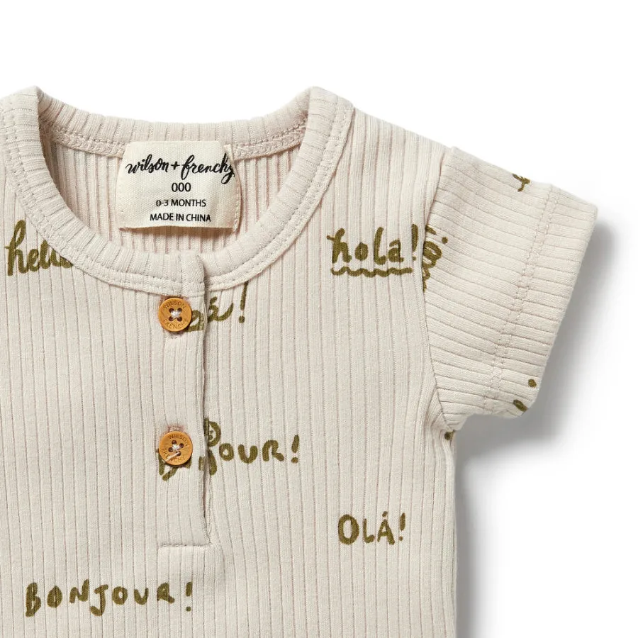 Wilson & Frenchy Organic Rib Henley Tee - Bonjour